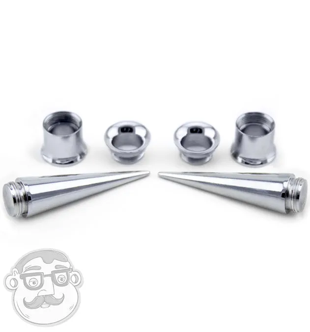 1 Gauge (7mm) Stainless Steel Taper & Tunnel Ear Stretching Kit (6 Piece)
