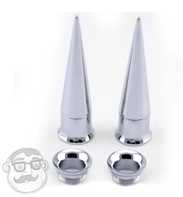 1 Gauge (7mm) Stainless Steel Taper & Tunnel Ear Stretching Kit (6 Piece)