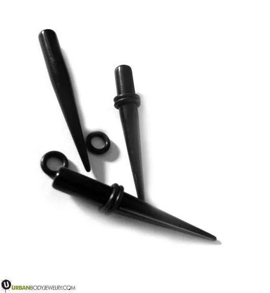 1 Gauge Acrylic Black Taper