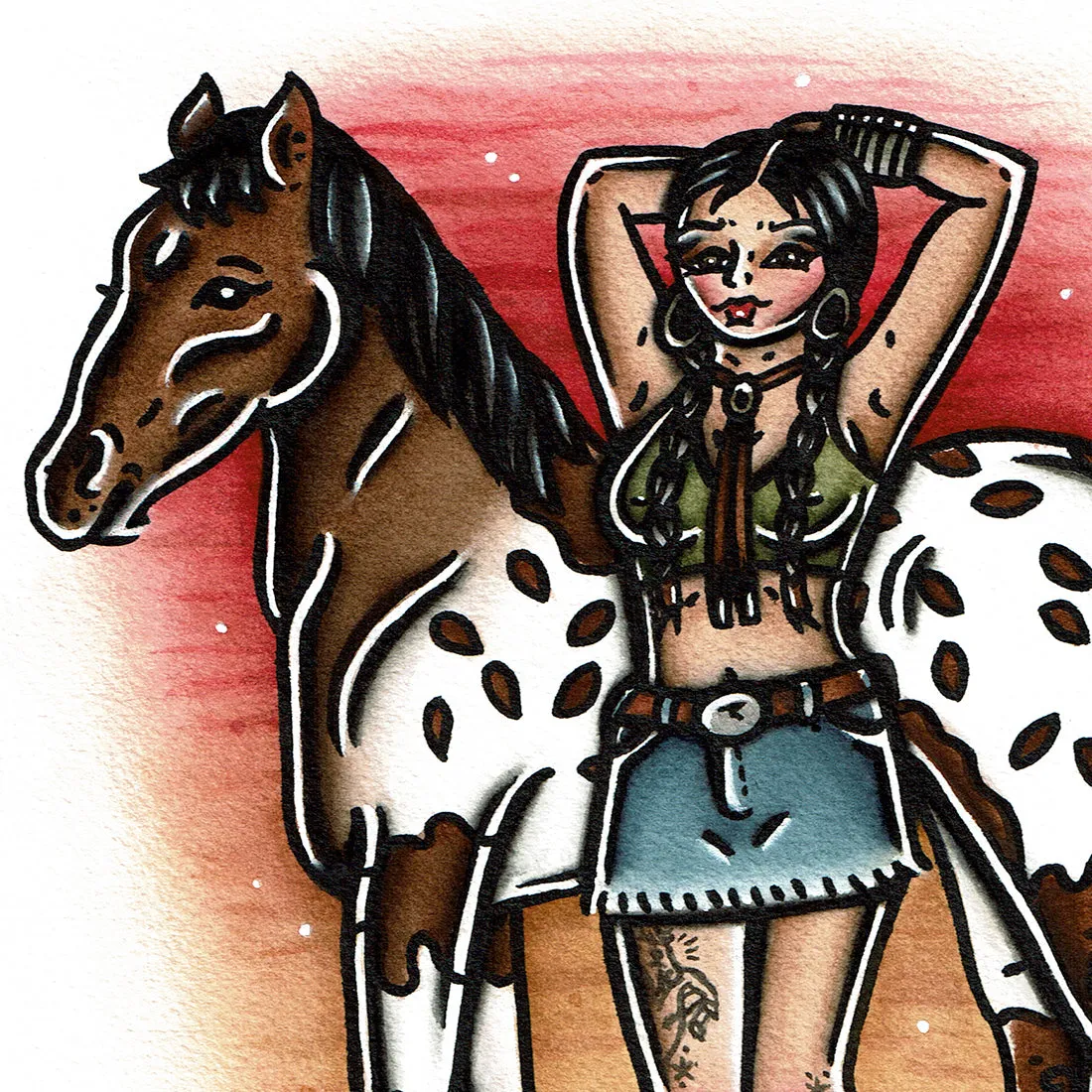Appaloosa Horse Pinup Original Painting