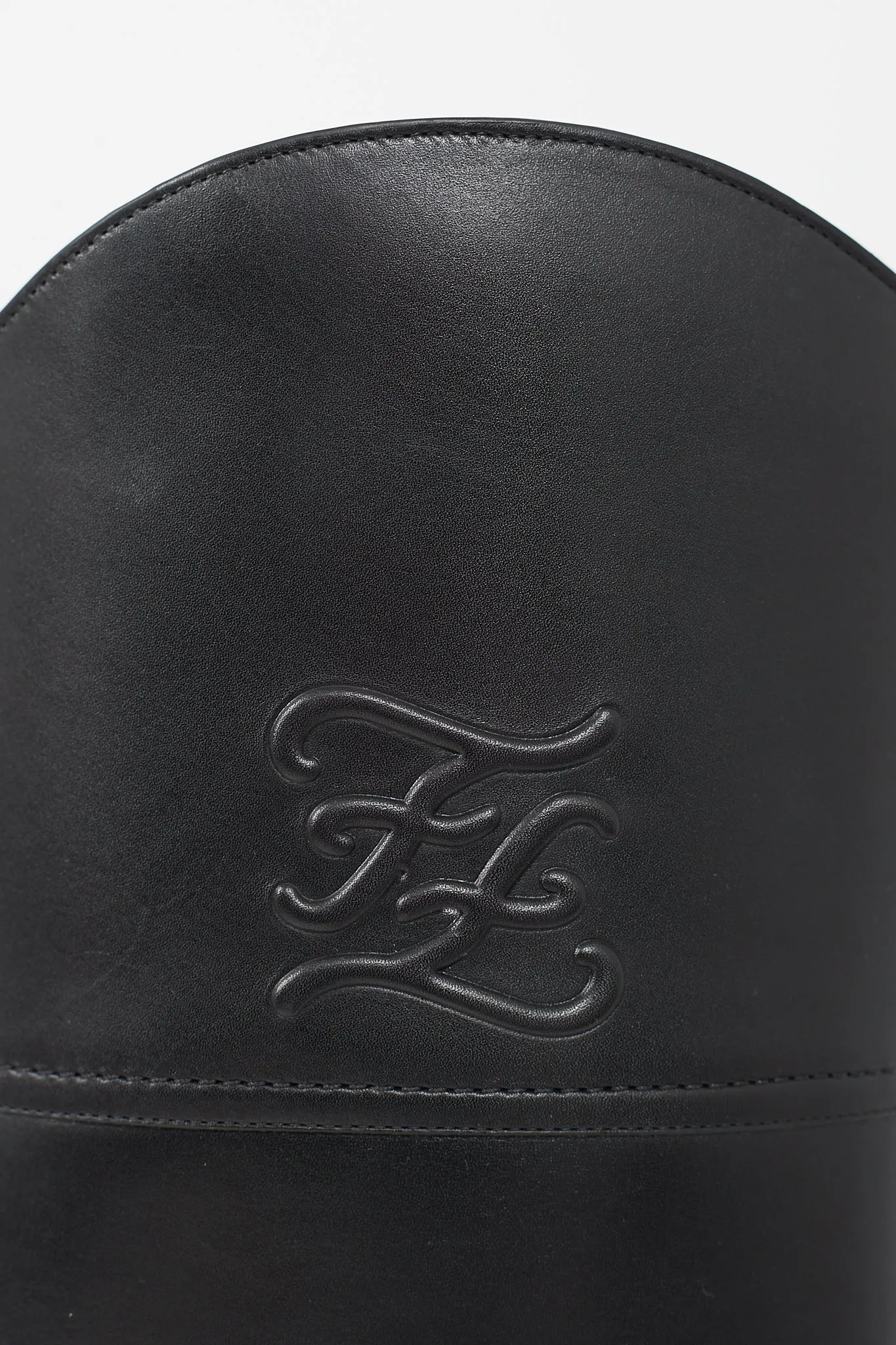 Black Leather Logo Riding Boot
