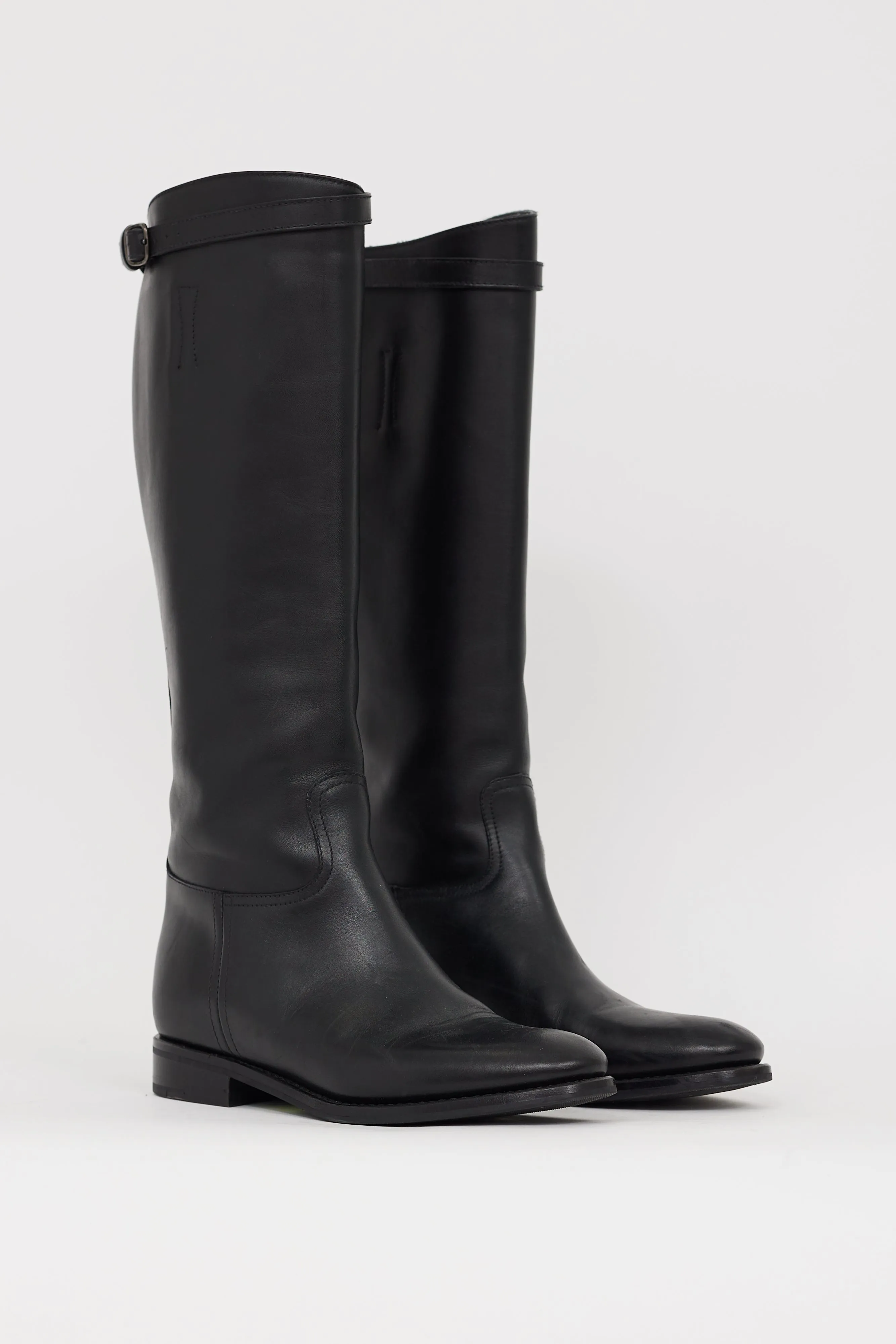 Black Leather Michelle Knee High Boot