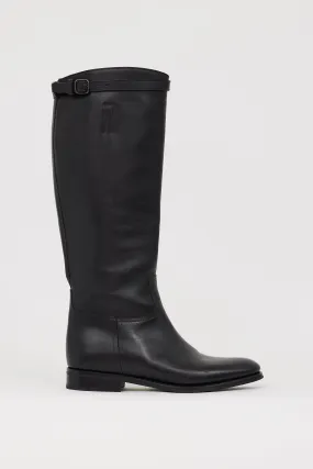 Black Leather Michelle Knee High Boot