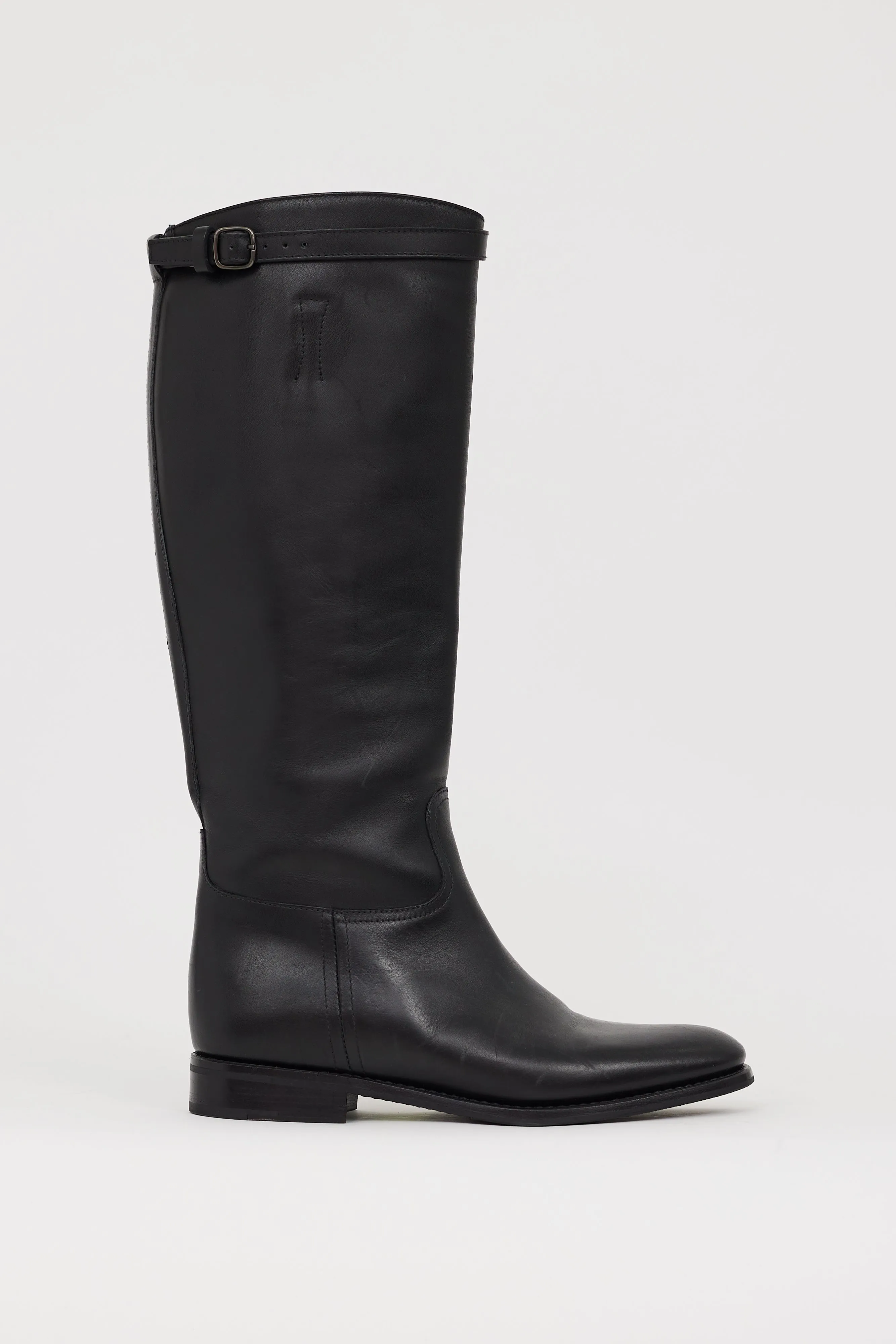 Black Leather Michelle Knee High Boot