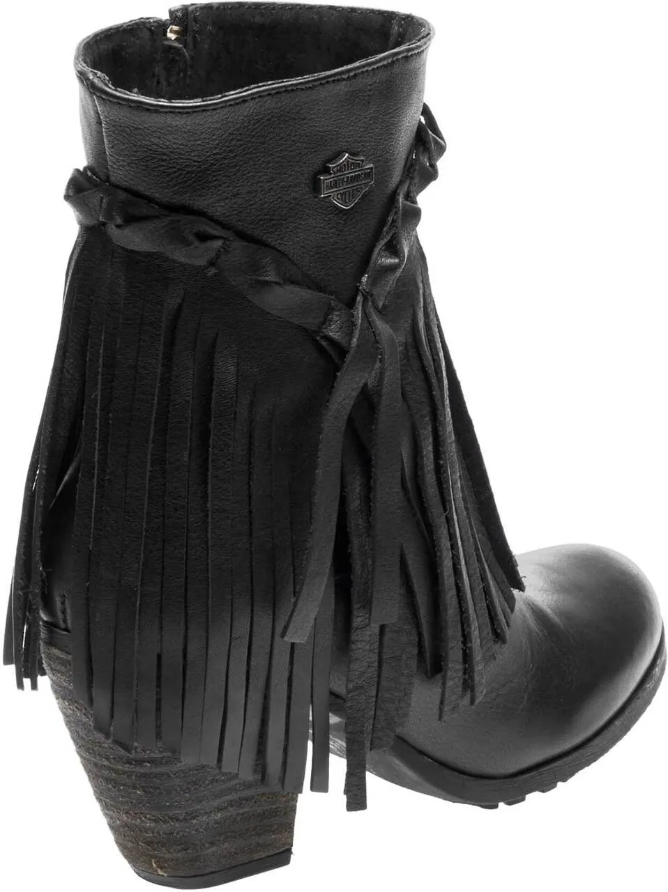 Black Leather Stacked Heel "Retta" 6" Bootie