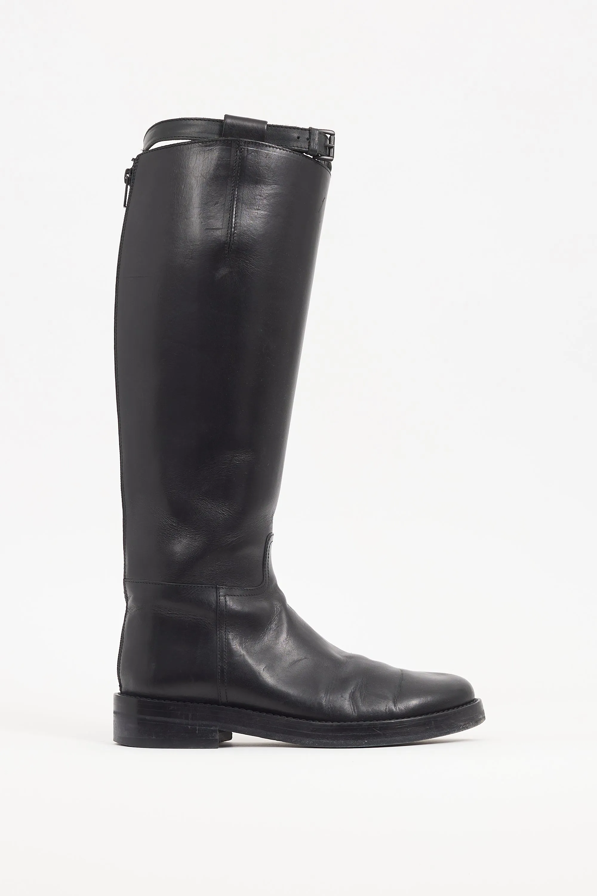 Black Leather Stan Riding Boot