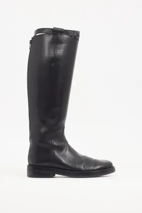Black Leather Stan Riding Boot