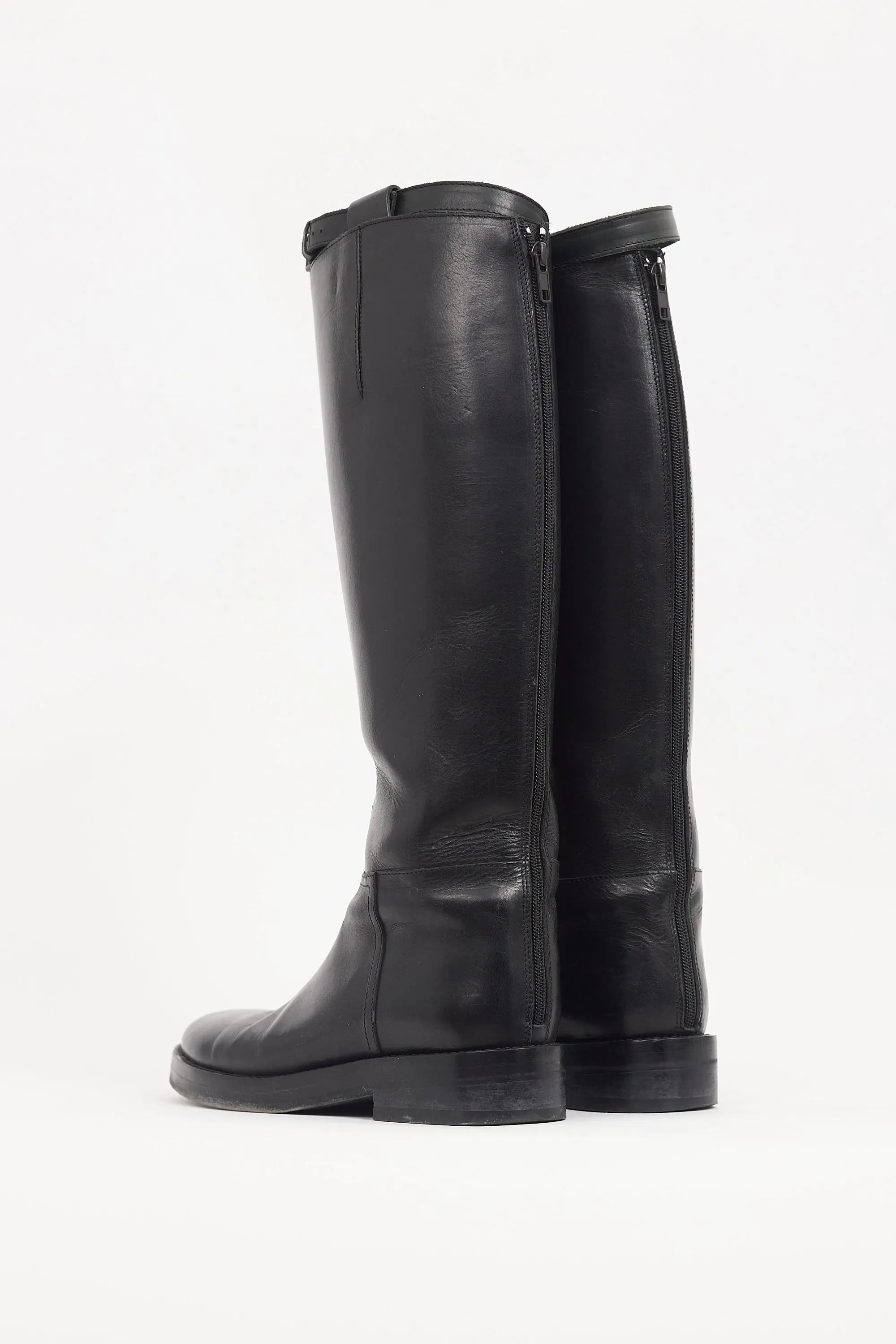 Black Leather Stan Riding Boot