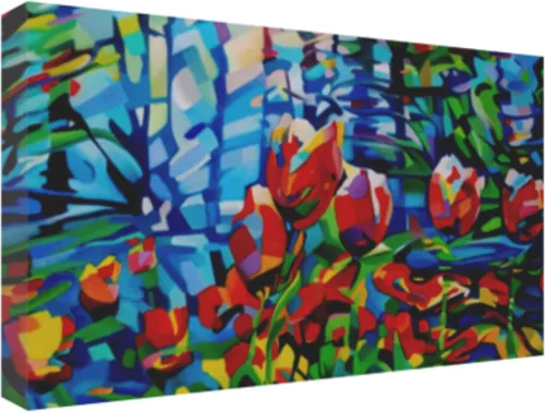 Blooms among the planes Giclee prints on canvas