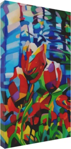 Blooms among the planes Giclee prints on canvas