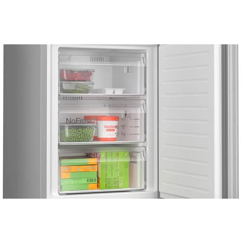Bosch KGN392LDFG Serie 4 Free-standing fridge-freezer with freezer at bottom 203 x 60 cm Inox-look