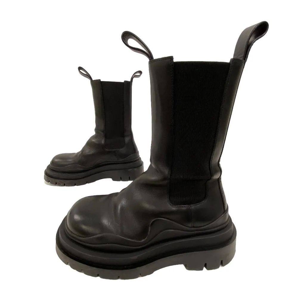 BOTTEGAVENETA boots leather black Side gore boots tire Women 36 Used Authentic