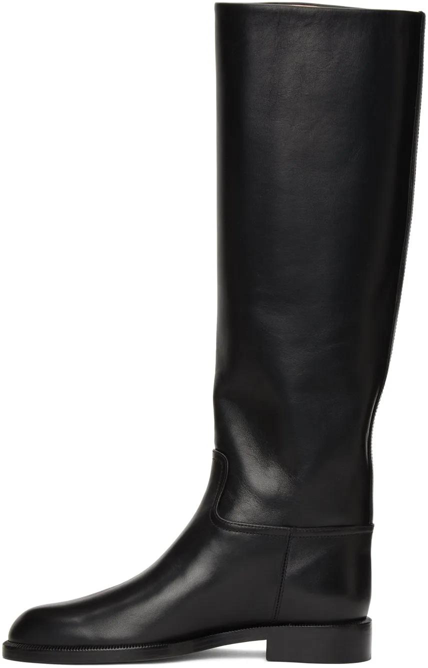 Brock Collection Black Flat Riding Boots