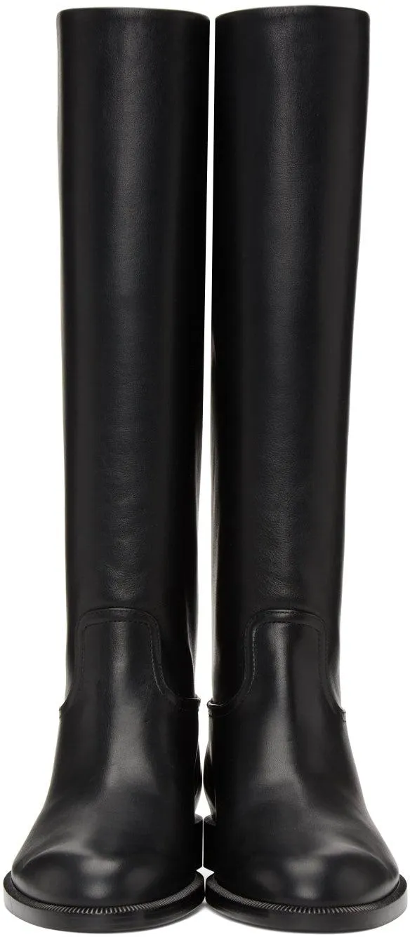 Brock Collection Black Flat Riding Boots