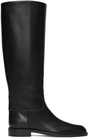 Brock Collection Black Flat Riding Boots