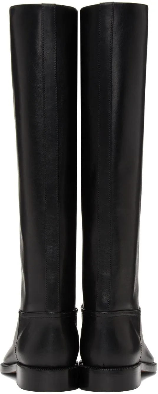 Brock Collection Black Flat Riding Boots