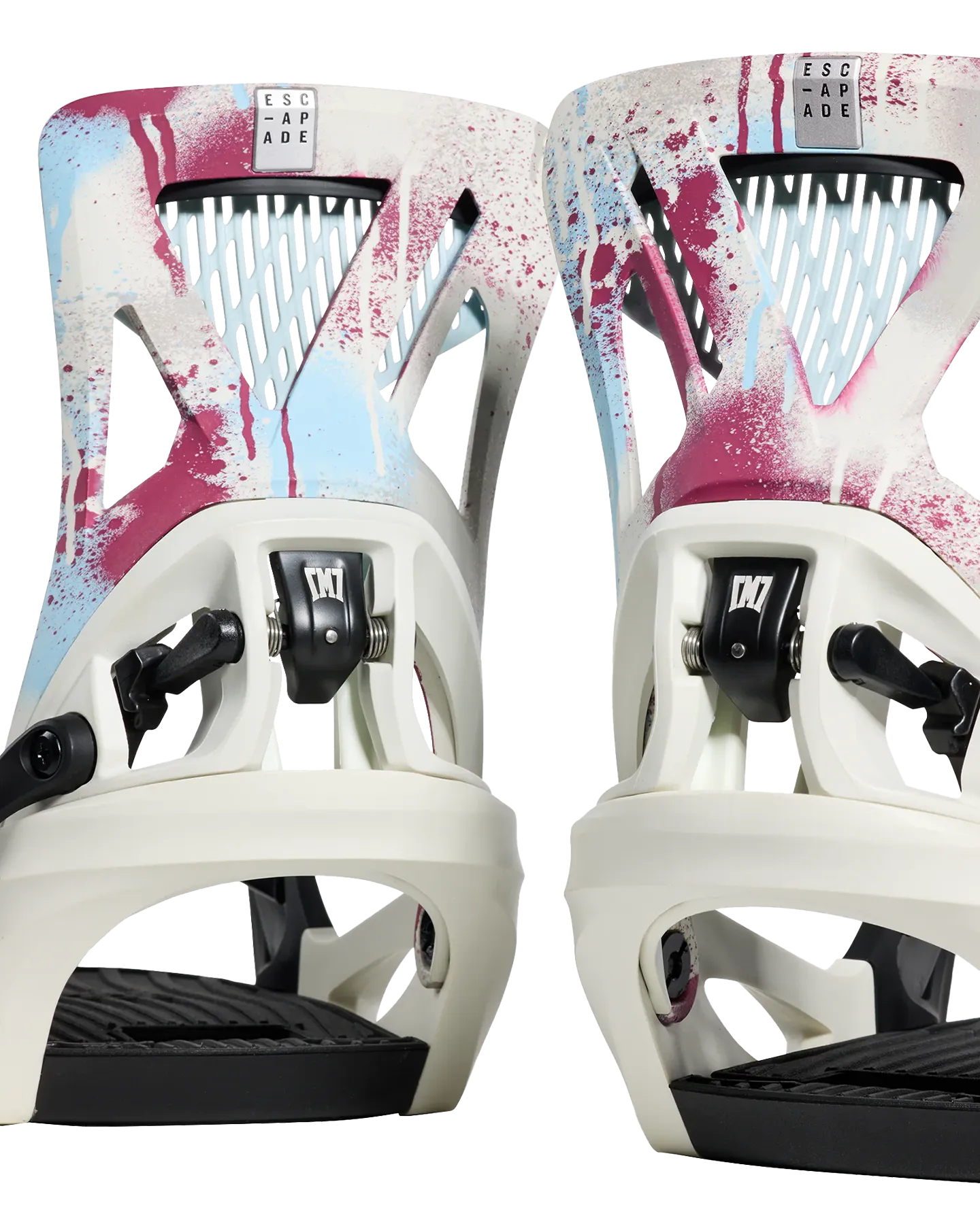 Burton X Mine77 Women's Step On® Escapade Snowboard Bindings - Stour White / Spray Paint - 2024