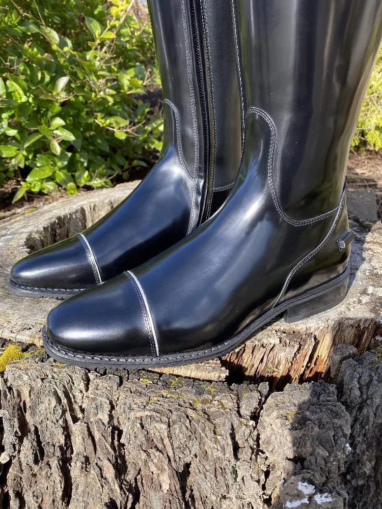 Custom Bellini Dressage Boot - Brushed Black with Greta Rondine Top