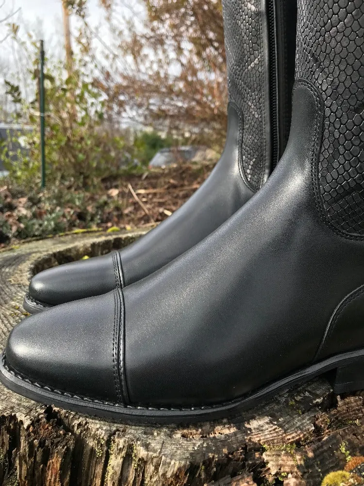 Custom DeNiro Bellini Dressage Boot - Black Regal with Rondine & Studs