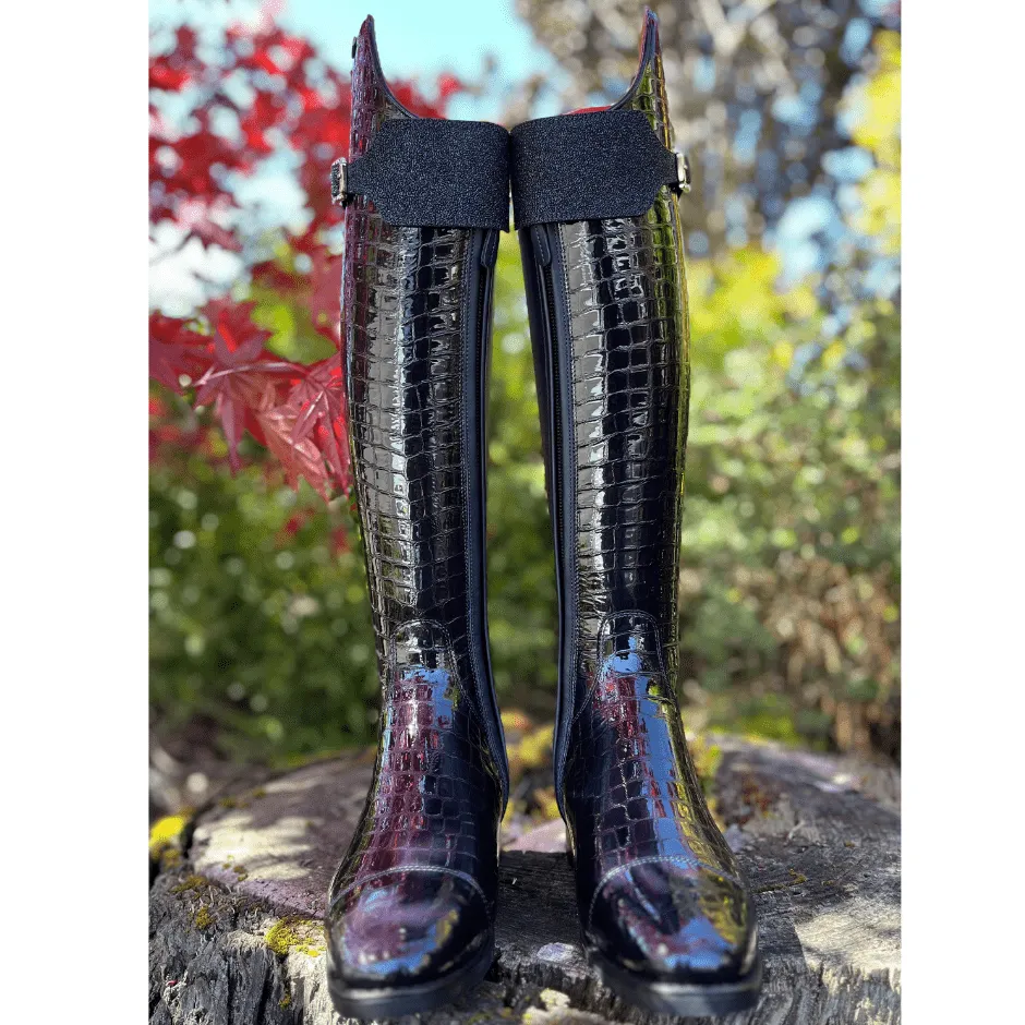 Custom DeNiro Bellini Dressage Boot - Blue Lucidi witth Big Strap