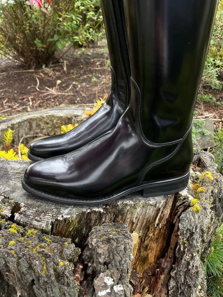 Custom DeNiro Bellini Dressage Boot - Brushed Black with Black Lucidi Rondine & Crystals