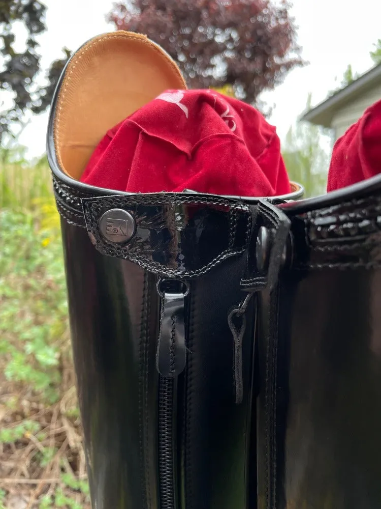 Custom DeNiro Bellini Dressage Boot - Brushed Black with Black Lucidi Rondine & Crystals