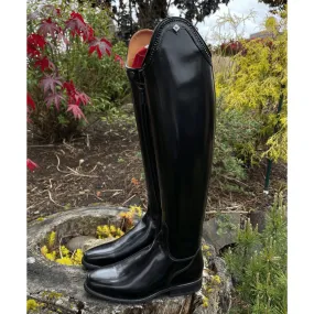 Custom DeNiro Bellini Dressage Boot - Brushed Black with Black Lucidi Rondine & Crystals