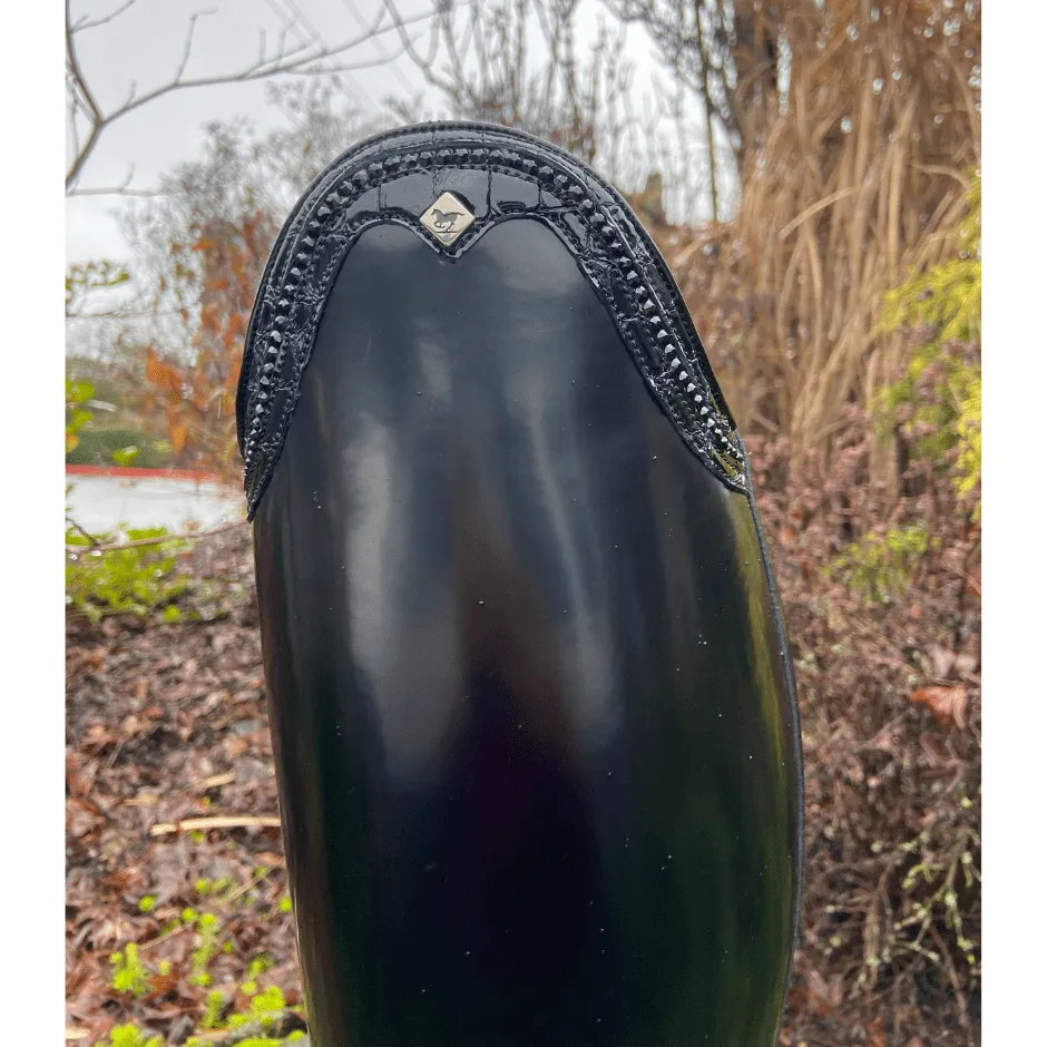 Custom DeNiro Bellini Dressage Boot - Brushed Black with Black Lucidi Rondine Top
