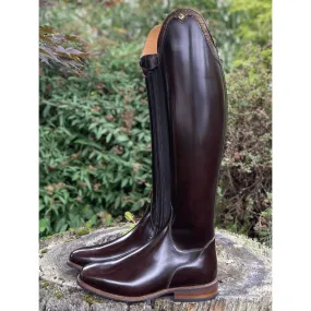 Custom DeNiro Bellini Dressage Boot - Brushed Brown with Caramello Graffiti  Top