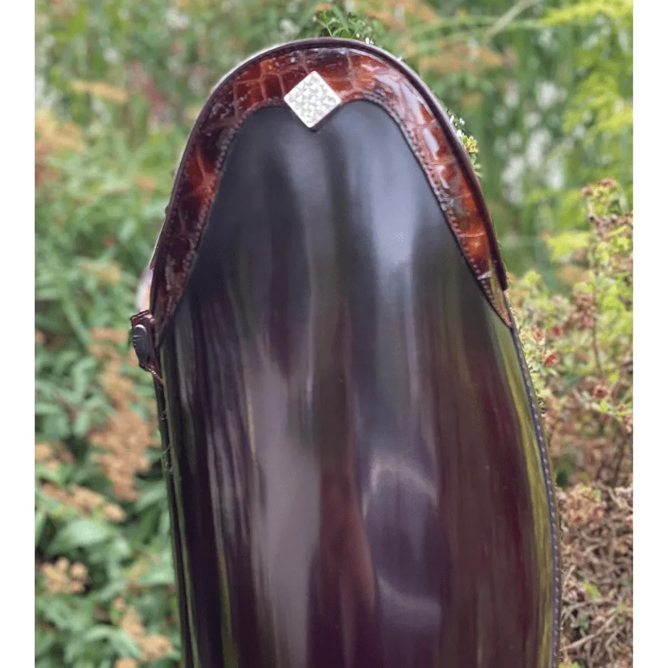 Custom DeNiro Bellini Dressage Boot - Brushed Burgundy with Lucidi Burgundy Rondine