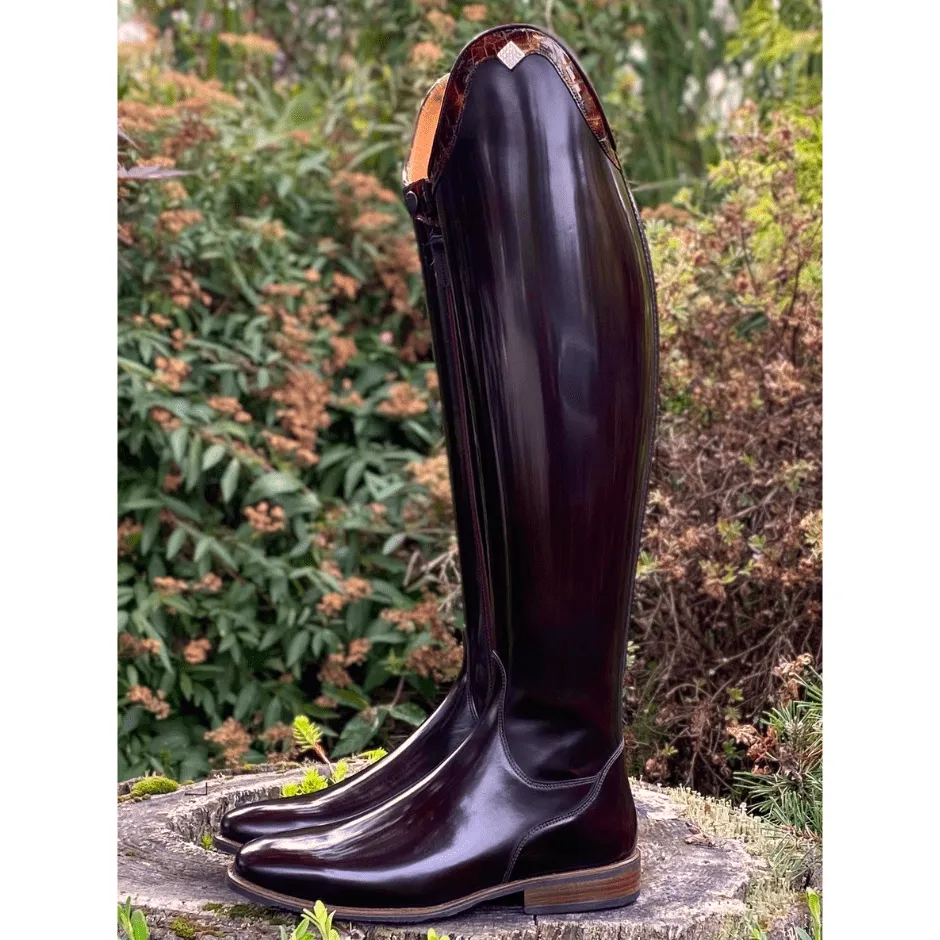 Custom DeNiro Bellini Dressage Boot - Brushed Burgundy with Lucidi Burgundy Rondine