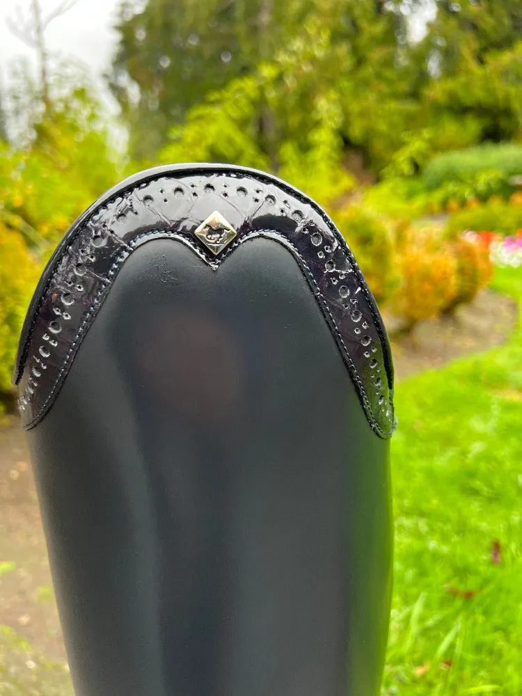 Custom DeNiro Bellini Dressage Boot - Brushed Navy & Navy Lucidi Rondine