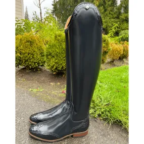 Custom DeNiro Bellini Dressage Boot - Brushed Navy & Navy Lucidi Rondine