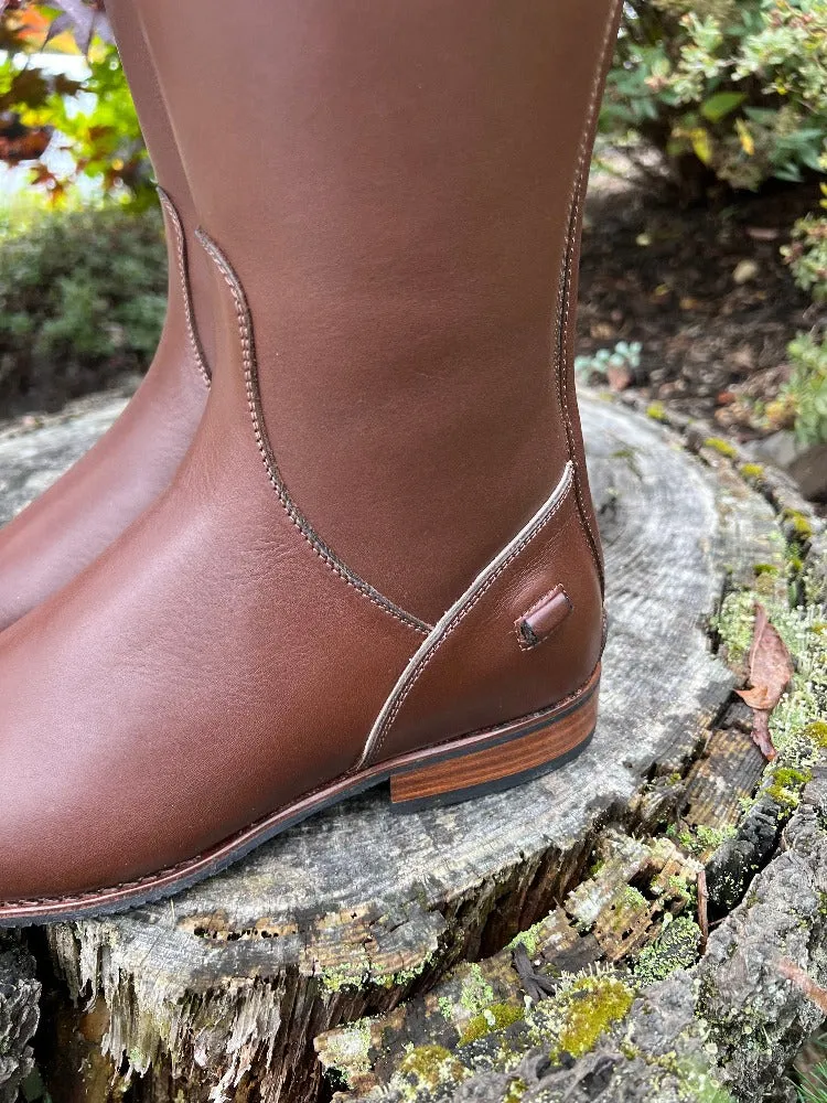 Custom DeNiro Dress Boot S2601 - Brown with Erika Regal Snakeskin & Sinax Platino Piping
