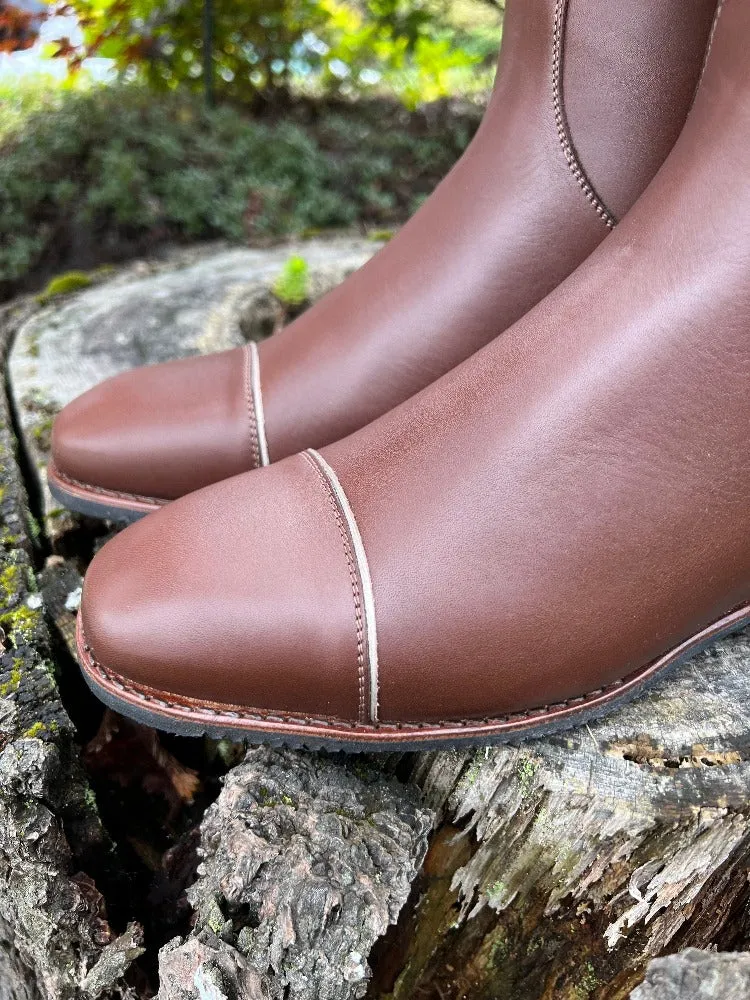 Custom DeNiro Dress Boot S2601 - Brown with Erika Regal Snakeskin & Sinax Platino Piping