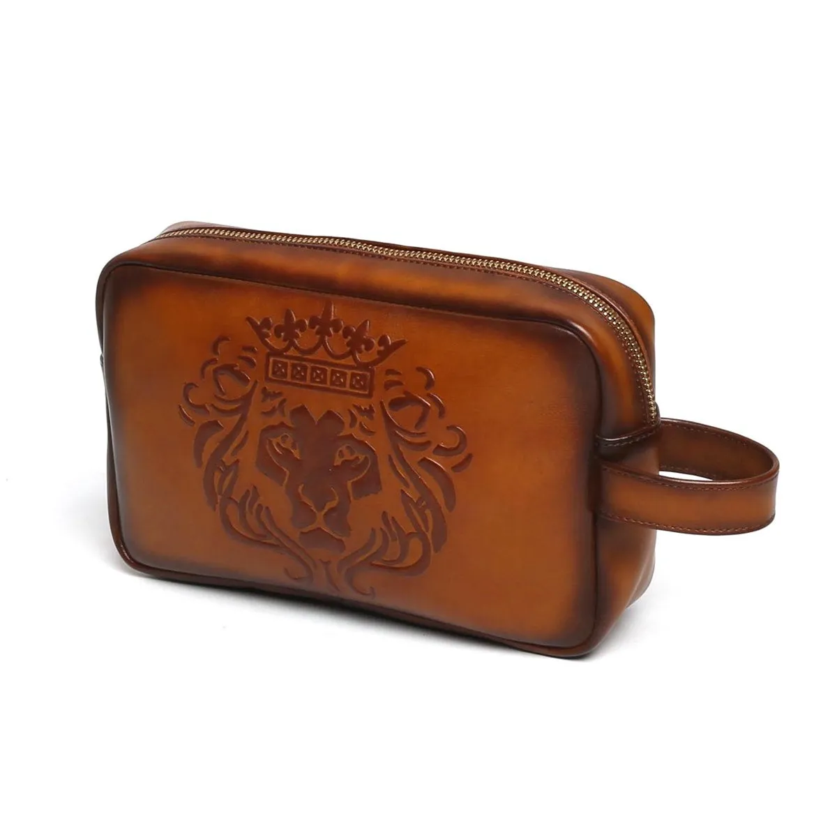 Embossed Lion Tan Leather Kit