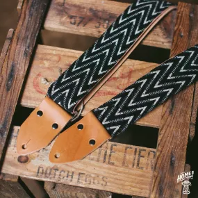 Etwood Handmade UK Guitar Straps - 'Nightcurrents' wet sand and biscuit