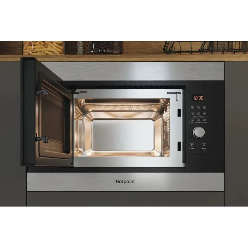 Hotpoint 20L Integrated Microwave Oven and Grill - Inox | MF20GIXH