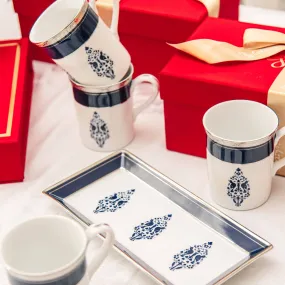 Jodhpur Evenings - Set of 4 Mugs and 1 Tray