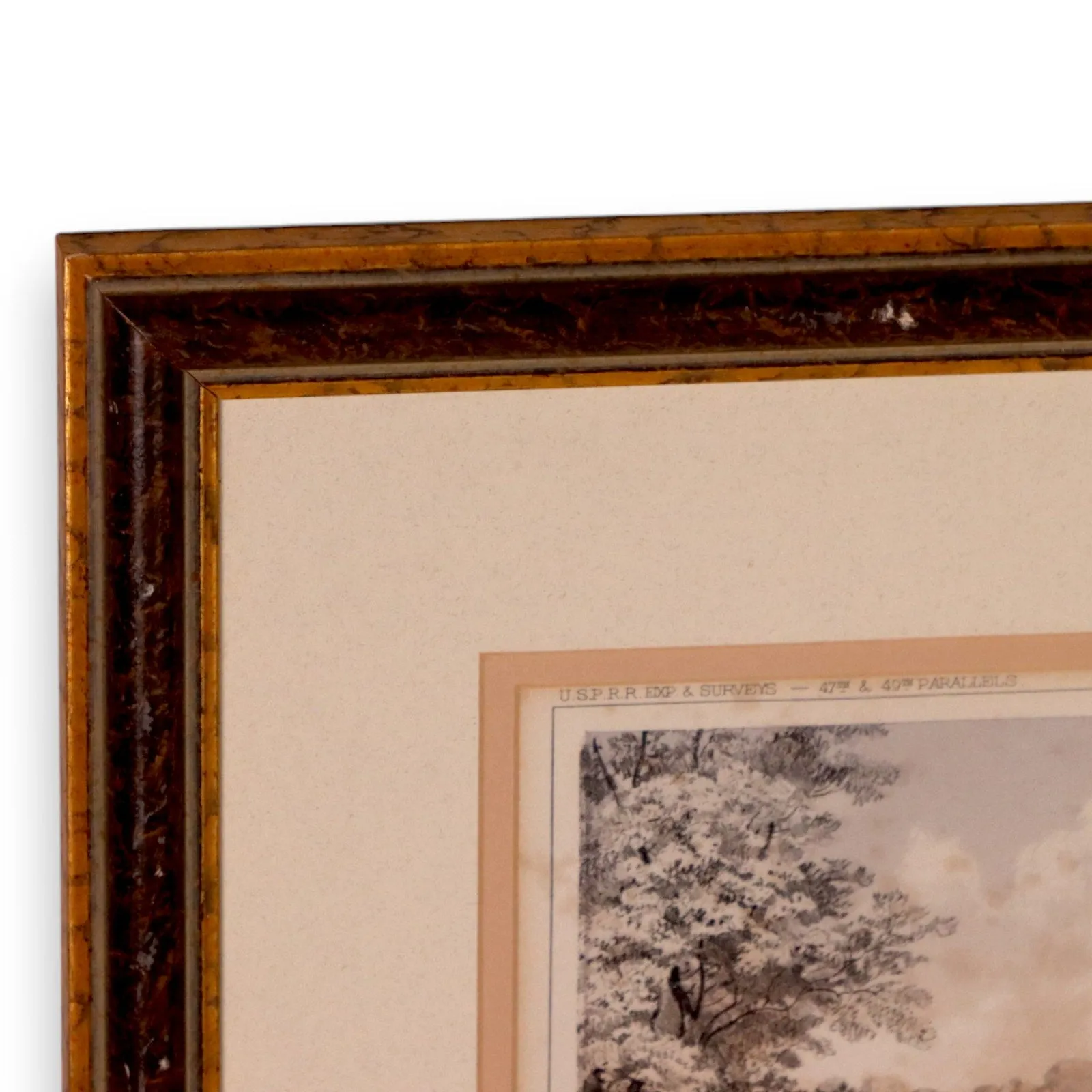 John Mix Stanley Distribution of Goods to Indians USPRR 21x16 Litho Antique 1860