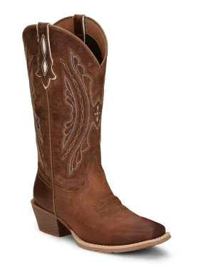 Justin Women's Rein 12 Inch Western Boot Waxy Tan