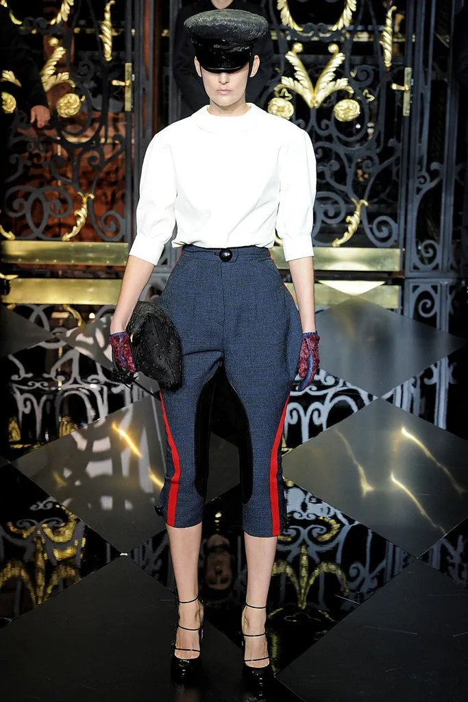Louis Vuitton - Editorial, From the Iconic Fall 2011 Runway Collection - New Blue Jodhpur Style Pants with Red Trim- FR 38