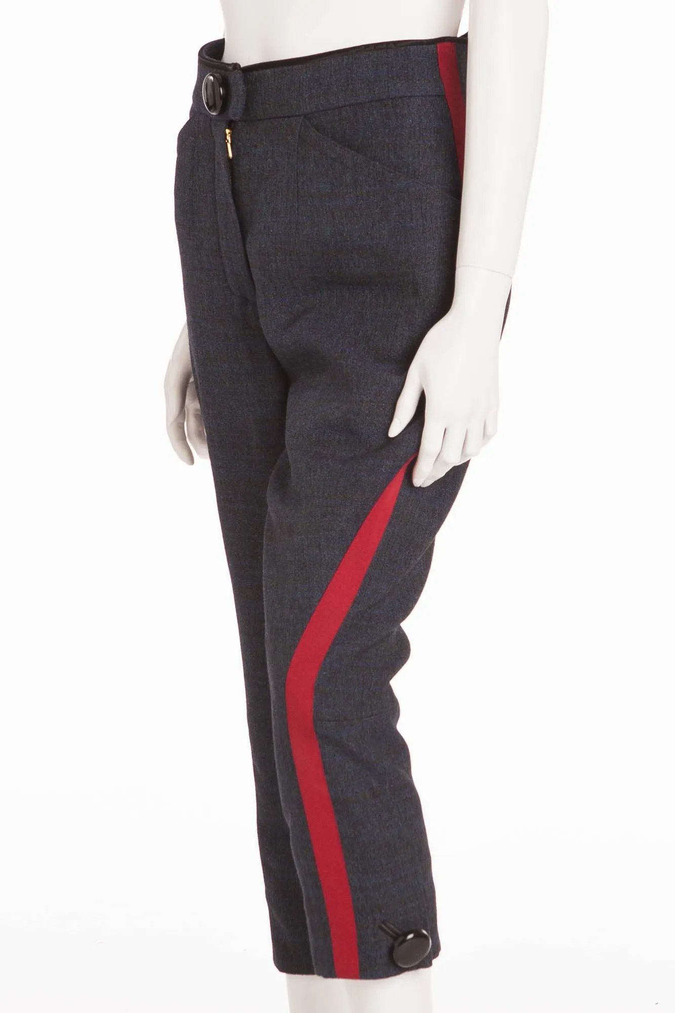 Louis Vuitton - Editorial, From the Iconic Fall 2011 Runway Collection - New Blue Jodhpur Style Pants with Red Trim- FR 38