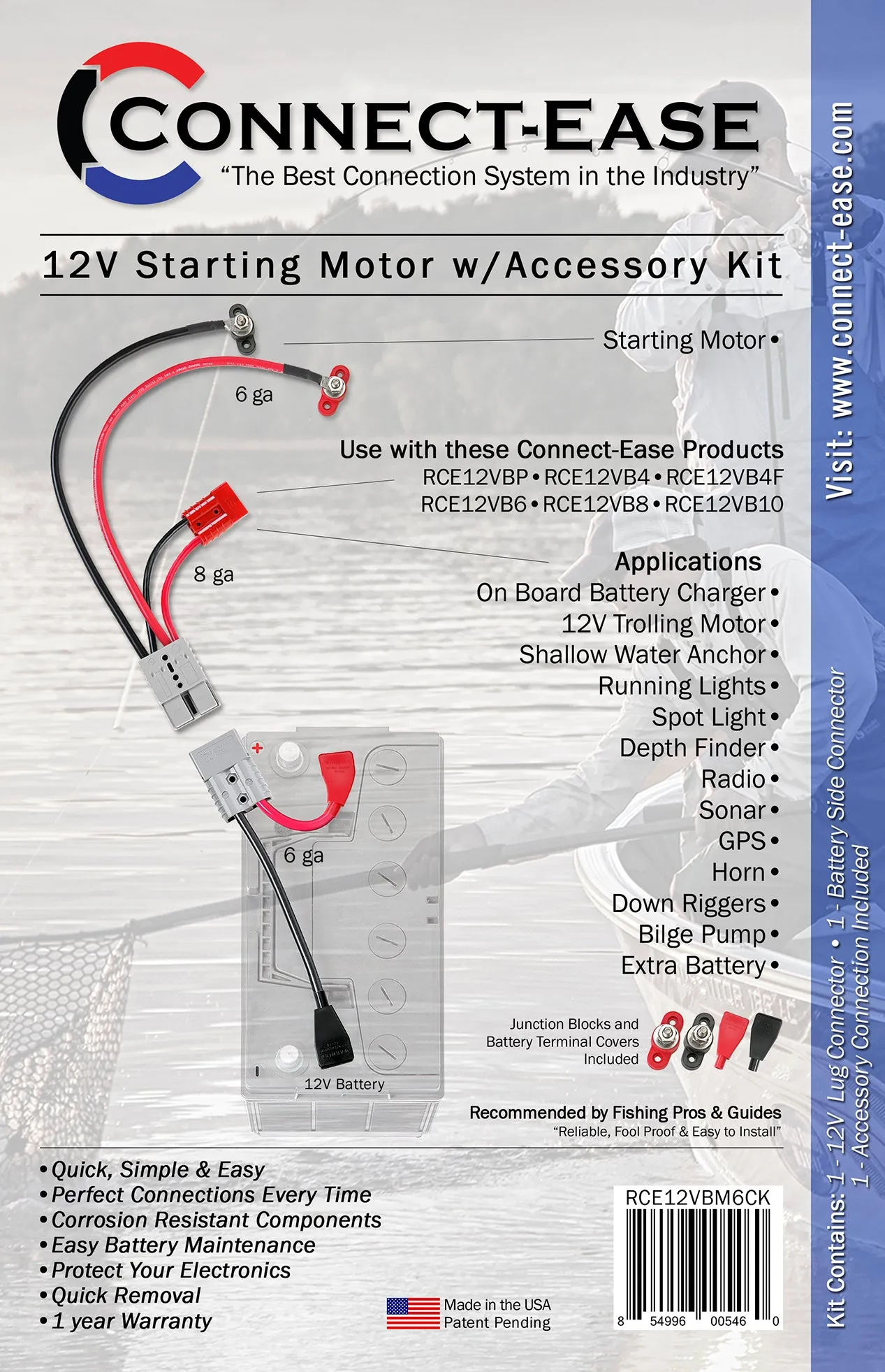Outboard Motor & Accessory Connection Kit- Complete Kit (RCE12VBM6CK) Lithium Compatible