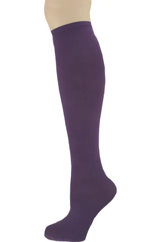 Plum Sox Trot Solid Opaque Knee Highs (Women's)