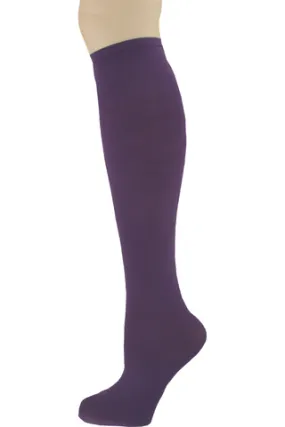 Plum Sox Trot Solid Opaque Knee Highs (Women's)
