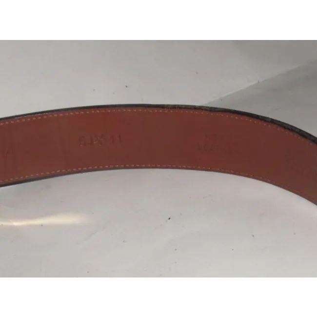 St John Glossy Black Leather Belt w Gold Horse-bit
