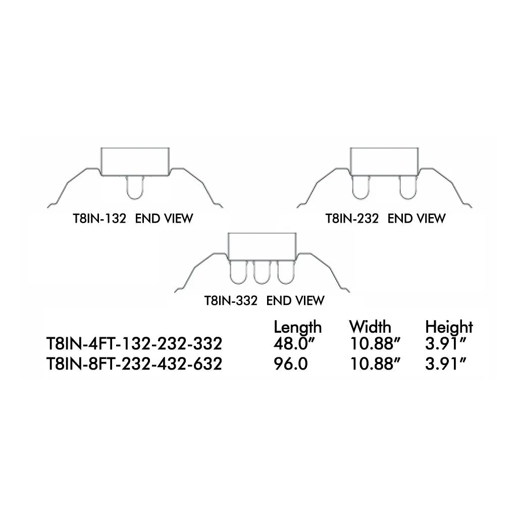 T8 FLUORESCENT T8IN 1, 2 & 3 LAMP 4 & 8 FEET HIGH BAY FIXTURES