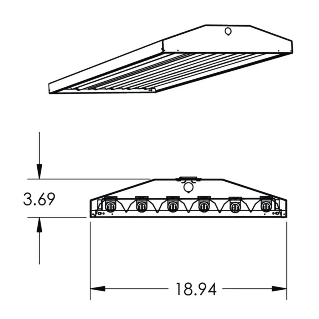 T8 FLUORESCENT T8L 4, 5, 6 & 8 LAMP LINEAR LIGHTING FIXTURE
